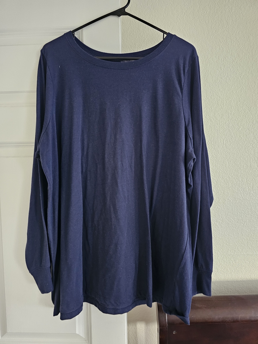Torrid Navy Long-Sleeve Classic Fit Tee